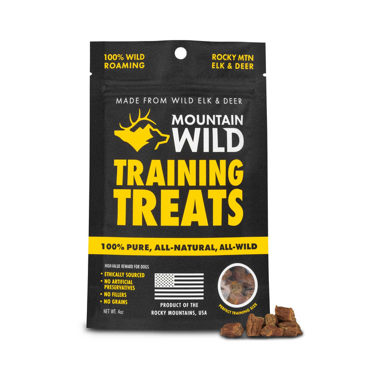 Mountain Wild Training Treats bag – wild elk and venison training treats for dogs