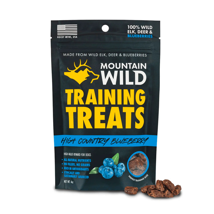 Mountain Wild High Country Blueberry Training Treats bag – front of package