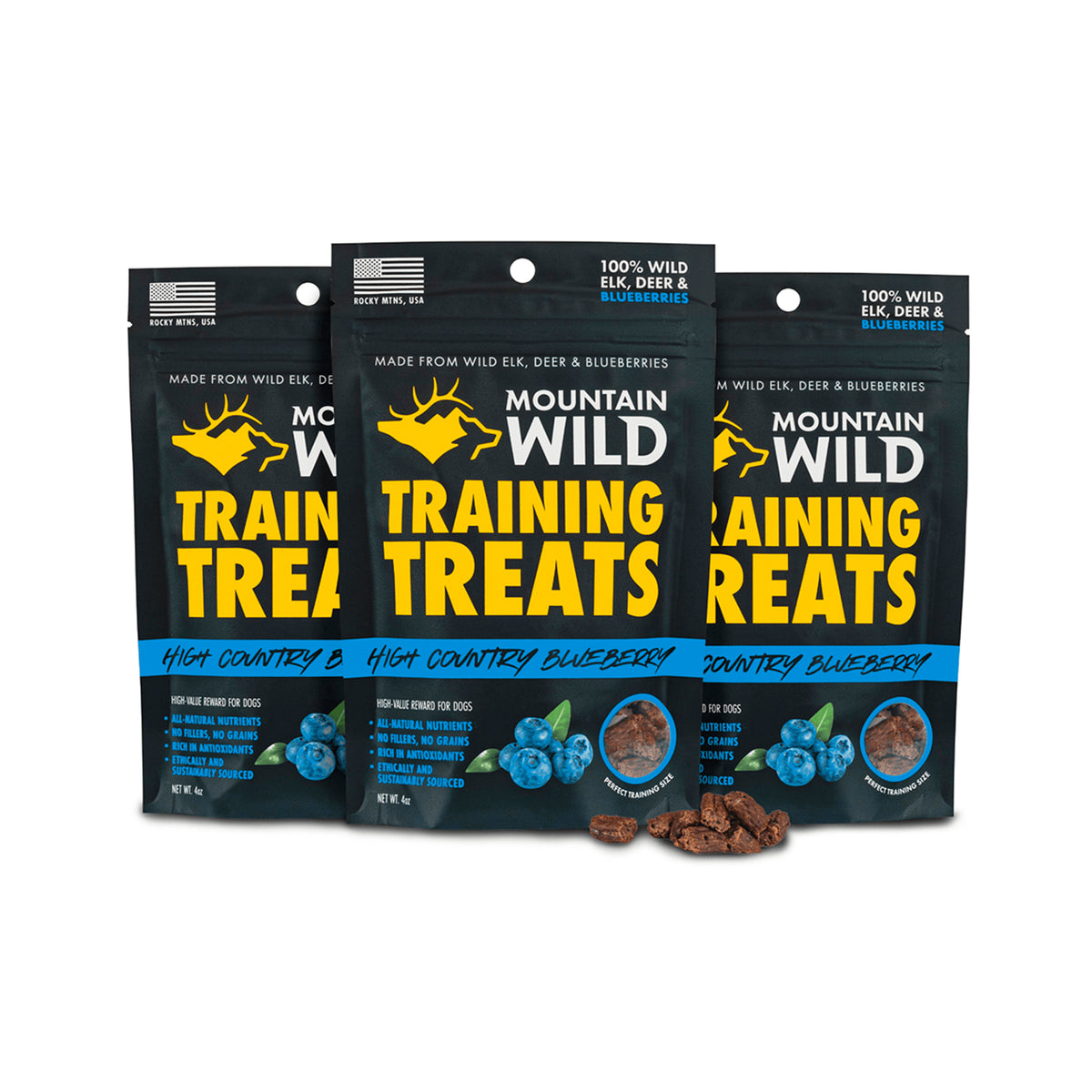 T.BRINKMANN D.Wild 30枚 Wild Elk & Venison Blueberry Dog Training Treat Nibs – Mountain