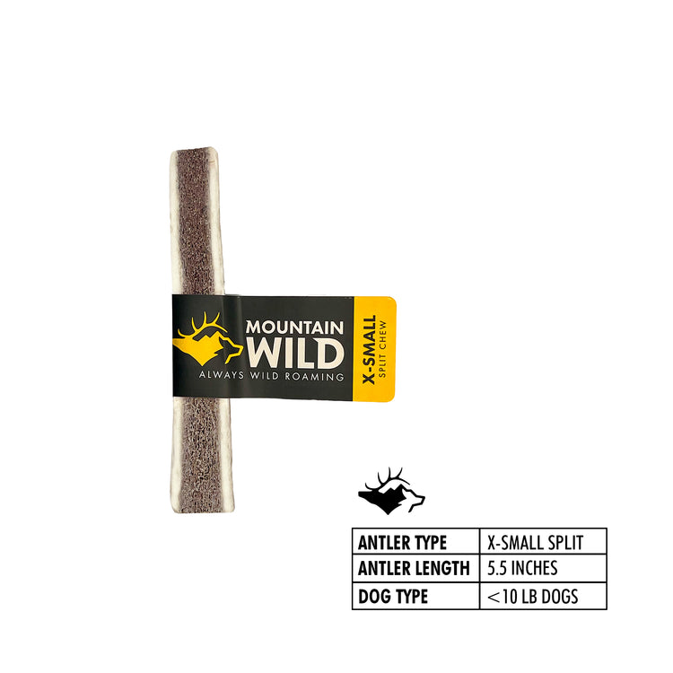 Mountain Wild Split Antler Chew – X-Small size, 5.5 inches, for dogs under 10 lbs
